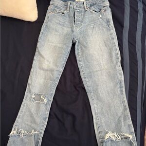 Women's Distressed Blue Jeans
